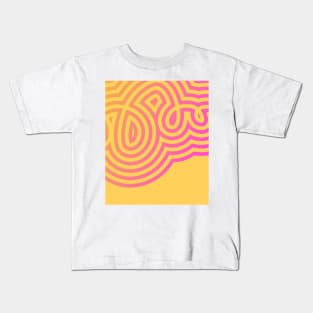 waves orange and pink Kids T-Shirt